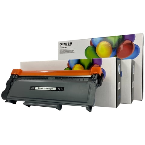 Genérico - Pack Alternativo 2 Toner Tn2370 / Tn660 + Tambor Dr2340 – Para Brother