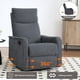 thumbnail image 3 of Heat Massage Manual Recliner Chair with Rocker and Swivel in Fabric for Living Room, Grey, 3 of 3