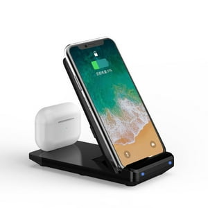 Genérico - Cargador Inalambrico Plegable Movil Telefono 2 En 1 15W Lau