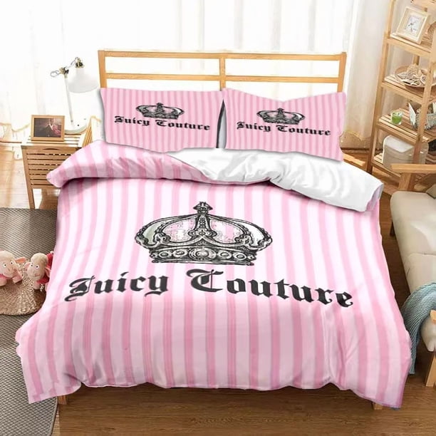New 3D Juicy Couture All Season Twin Bedding Set 3 Piece Comforter Set Bed Duvet Cover Double King Comforter Cover Home Textiles