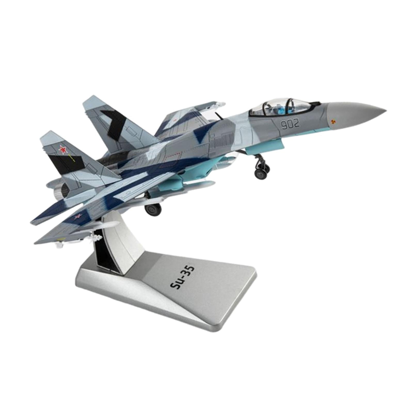 Magideal - 1:100 Modelo De , Su-35 Fighter Aleación Fighter Diecast Modelo Con Soporte De Exhibición Para Estante Hogar Pequeña Sala Decoración Adornos