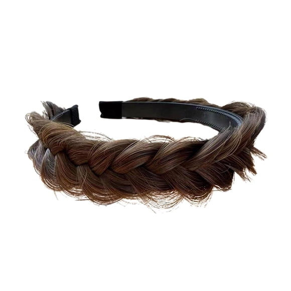 Diadema Trenzada Para El Cabello, Diadema Trenzada Hecha A Mano, Banda Para El Cabello Gruesa Para Mujer, Color Marrón Claro