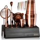 thumbnail image 1 of Juego de Herramientas de Bar Bare Barrel 14 Piezas Cobre/Negro - Regalo, 1 of 9