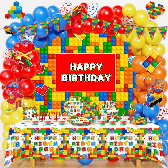 Kit de Decoración para Fiesta Temática de Bloques de Construcción Diosnase