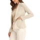 thumbnail image 4 of BLAZER DE LINO INSPIRE CHIC para Mujeres con Solapa de Muesca y Un Botón Chaquetas de Traje S Beige, 4 of 6