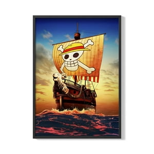 Creango - Cuadro Poster Enmarcado One Piece Barco Decorativo