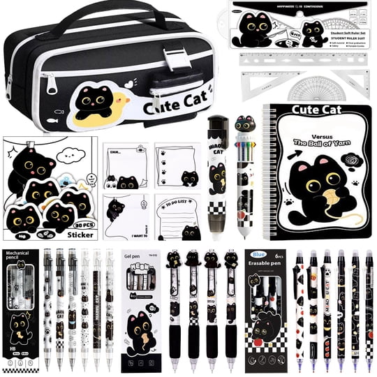 Set De Papelería Mangpung Gato Negro - Útiles Escolares