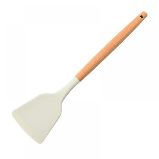 Espátula de silicona resistente al calor con mango de madera, cuchara antiadherente para cocinar, juego de utensilios de cocina de silicona