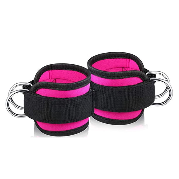 1 par de correas de tobillo para ejercicios de retroceso con máquina de cable, glúteos y parte inferior del cuerpo. Correas ajustables para piernas con acolchado de neopreno.