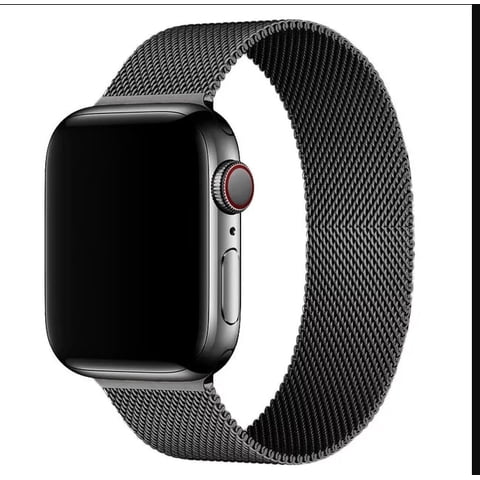 Genérico - Correa Metálica Magnética Para Apple Watch 42/44/45Mm Negro