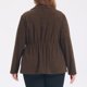 thumbnail image 4 of GRACE & GRANDEUR Chaqueta Casual de Mujer de Talla Grande Pana con Cordón en la Cintura, 4 of 7