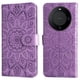 thumbnail image 2 of Funda tipo cartera FOXDOCK para Huawei Mate 60 , diseño girasol en relieve, cuero PU, cierre magnético, soporte y tarjetero, 2 of 5