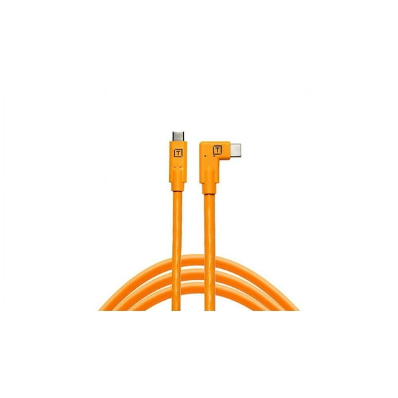 Cable Tether Tools TetherPro USB-C a USB-C en ángulo recto, naranja