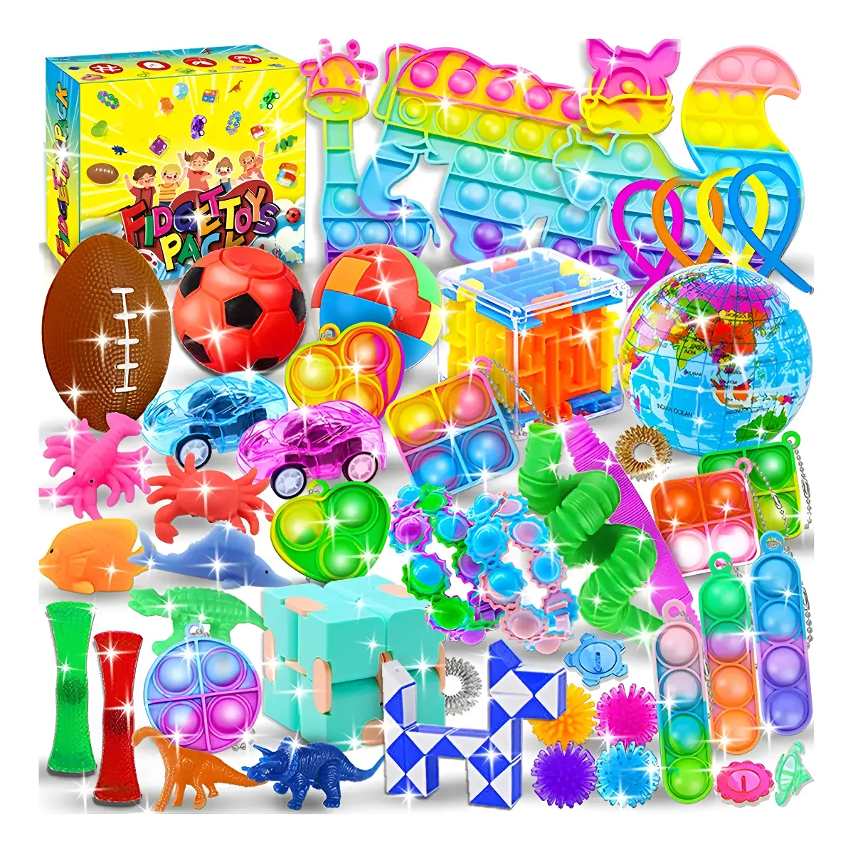 Set 84 Fidget Toy Juguete Belug Sensorial Anti Estrés Para Niños Multicolor