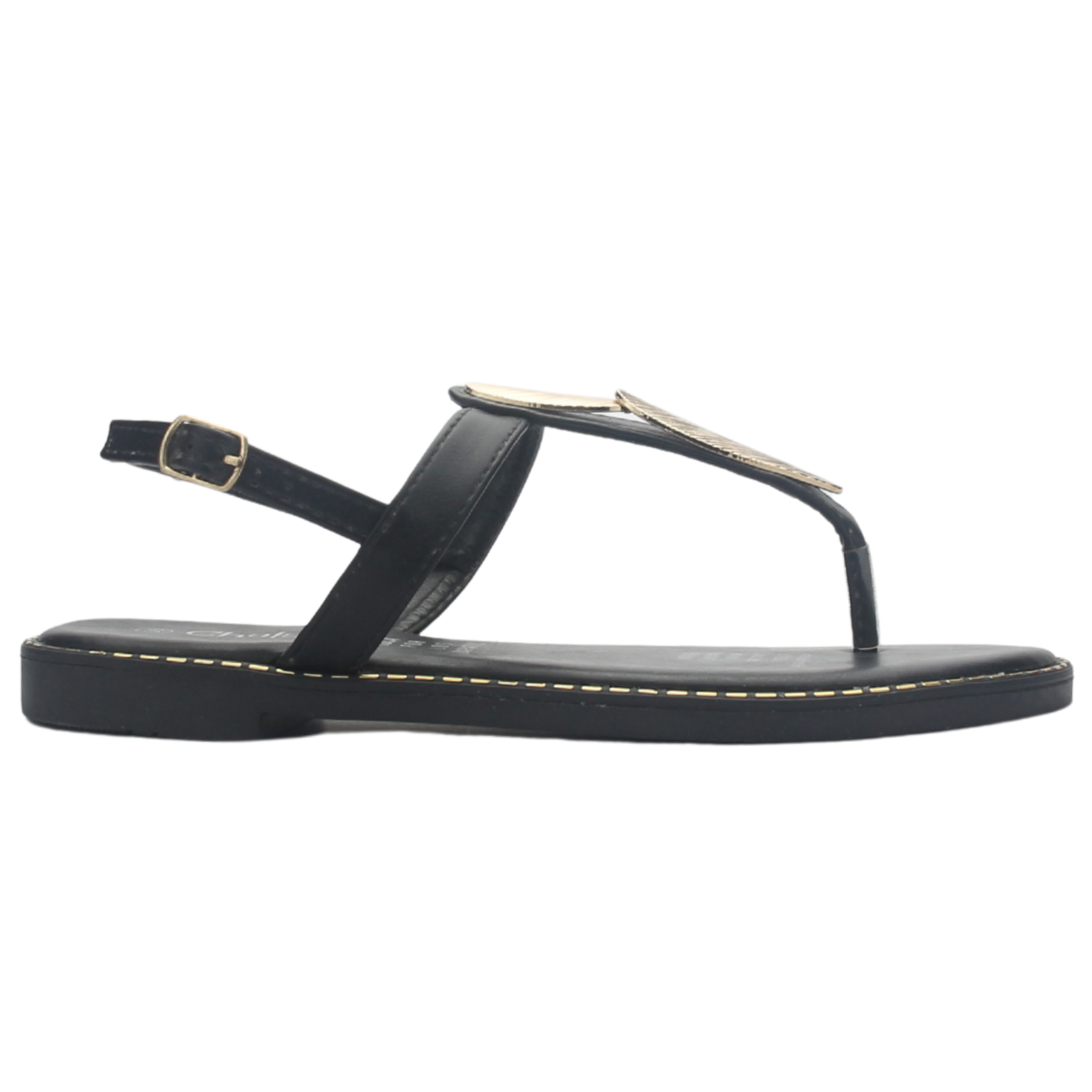 Sandalia De Mujer De Color Negro Casual Chalada Buckel-4