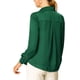 thumbnail image 3 of INSPIRE CHIC Camisas Elegantes para Mujer Cuello de Punta Manga Larga Blusa de Satén Suave Regreso a Clases Conjunto para Maestra Verde S, 3 of 8
