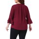 thumbnail image 3 of Agnes Orinda Blusas Elegantes de Talla Grande para Mujeres con Mangas de Campana 3/4, Doble Capa de Chifón, Camisas de Trabajo Túnica 4X Burdeos, 3 of 6