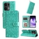 thumbnail image 1 of Funda tipo cartera FOXDOCK para OPPO Reno 14 Pro 5G , diseño girasol en relieve, cuero PU, cierre magnético, soporte y tarjetero, 1 of 5