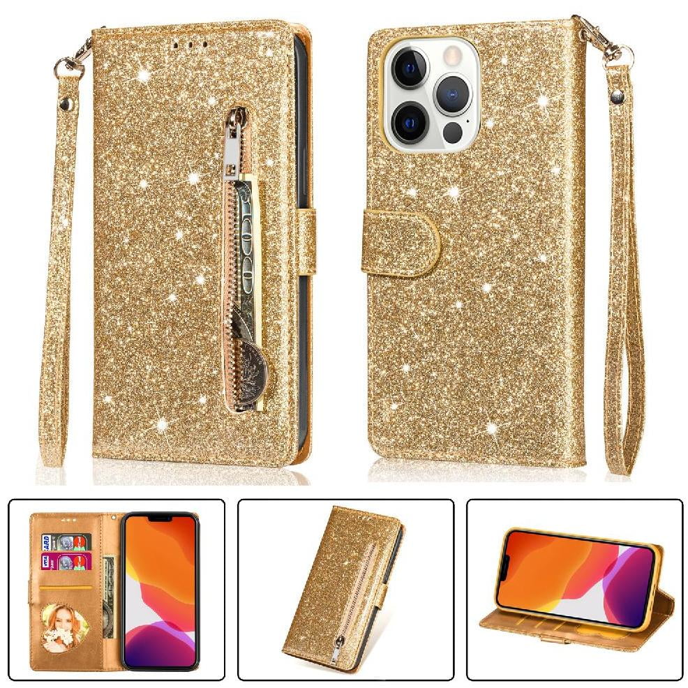 Foxdock - Funda Para Elegante Funda Iphone 13 Pro Glitter Con Cremallera-ideal Para El Uso Diario
