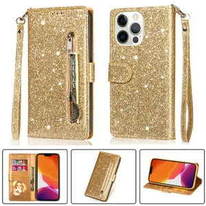 Foxdock - Funda Para Elegante Funda Iphone 13 Pro Glitter Con Cremallera-Ideal Para El Uso Diario