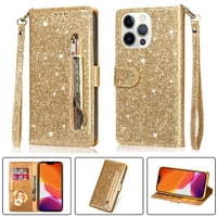 Foxdock - Funda Para Elegante Funda Iphone 13 Pro Glitter Con Cremallera-Ideal Para El Uso Diario