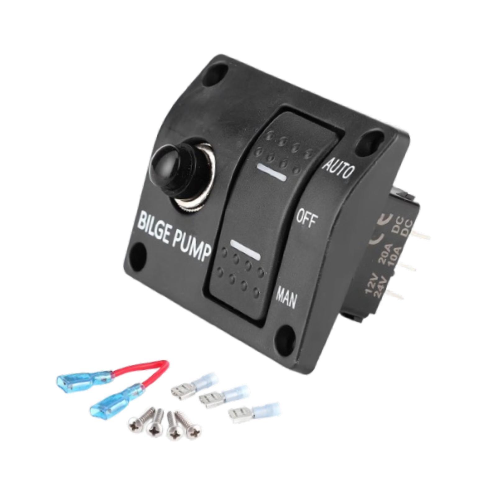 Ioensy - Panel De Interruptor De Bomba De Sentina De 3 Vías Portátil Para Reemplazo Premium De Bomba De Sentina De Cc