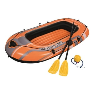Bote Inflable Con Remos E Inflador Kondor 2000 1.88Mx98Cm Bestway Naranja Tamano Unico