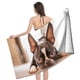 thumbnail image 4 of Boston Terrier Toalla de playa de secado rápido con diseño temático, regalo para mujeres y niñas, ideal para cumpleaños, fans, amantes de la música, uso en la playa o al aire libre, 78 × 150 cm, 4 of 6