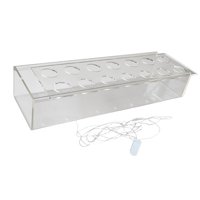 Bothyi - Florero De Acrílico, Maceta Transparente Para Decoración De Mesa De Comedor De Escritorio, 35Cm X 10Cm X 6,5 Cm