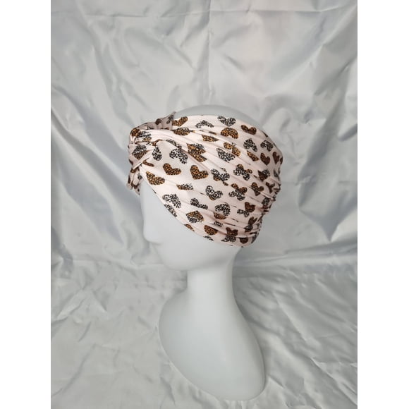 Turbante cintillo clínico lycra corazones animal print