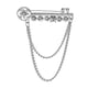 thumbnail image 5 of Broches Para Hombre Con Forma De Llave, Diamantes De Imitación Para Fiestas, Ceremonias, Plata, 5 of 5