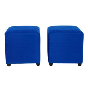 Bodevir - Set Pouf Cali 1C Felpa 30 Azul Rey