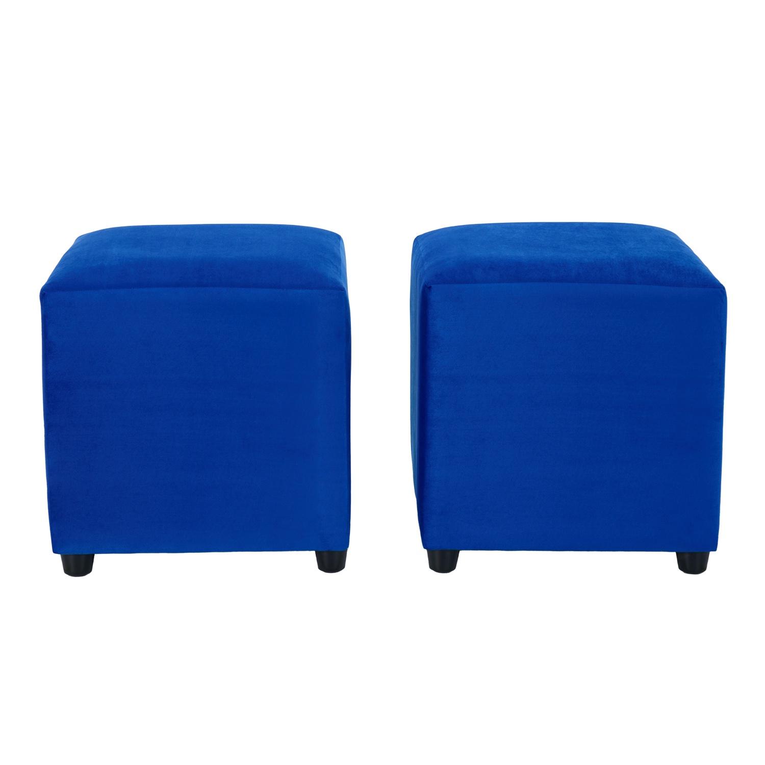 Bodevir - Set Pouf Cali 1C Felpa 30 Azul Rey