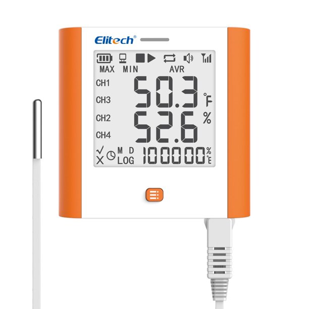 Termómetro Elitech GSP-8 con registro de datos de temperatura y humedad de 100 000 puntos