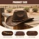 thumbnail image 2 of Sombrero Vaquero Unisex Dylvan Marrón Ajustable 57-58 cm, 2 of 8