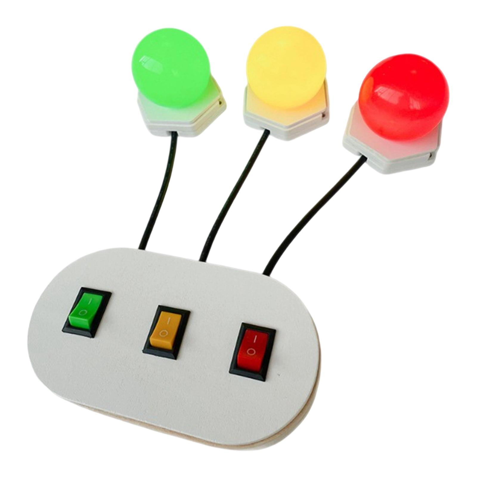 Magideal - Tablero Sensorial Con Interruptor De Luz, Accesorios, Bombillas De Colores Rojo, Verde Y Amarillo, Juego De Interior Para Niños, Regalo De Cumpleaños