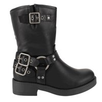 Botín Agua De Coco Motoquero Negro