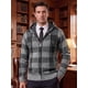 thumbnail image 5 of INSPIRE CHIC Chaqueta de Suéter de Punto a Cuadros con Forro de Lana y Cremallera con Capucha y Cordón para Hombre S Gris Claro, 5 of 6