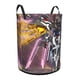 thumbnail image 2 of Mobile Suit Gundam SEED Freedom Cesta de lavandería de gran capacidad redonda con asa, bolsa para ropa sucia plegable, almacenamiento para dormitorio, baño y lavadero 44x35 cm, 2 of 6