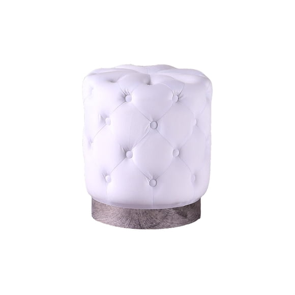 Otoman de Acento Accent Best Master Furniture Jacobson en Terciopelo Blanco