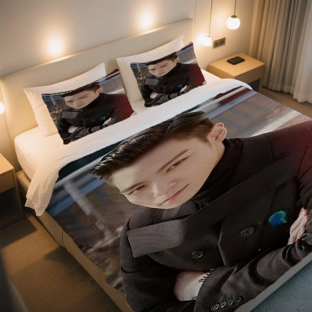 BIGBANG TOP Black Jacket Duvet Cover Set Easter a bedding Suitable for All Seasons