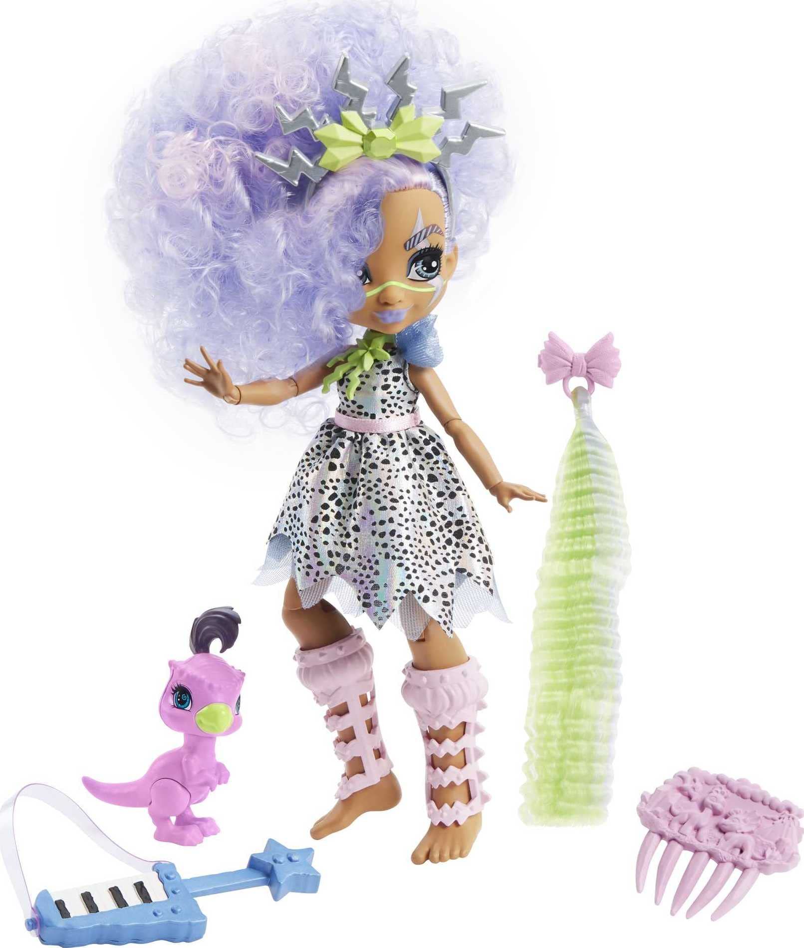 Muñeca Moderna Mattel Cave Club Bashley Con Dinosaurio De Más De 4 Años