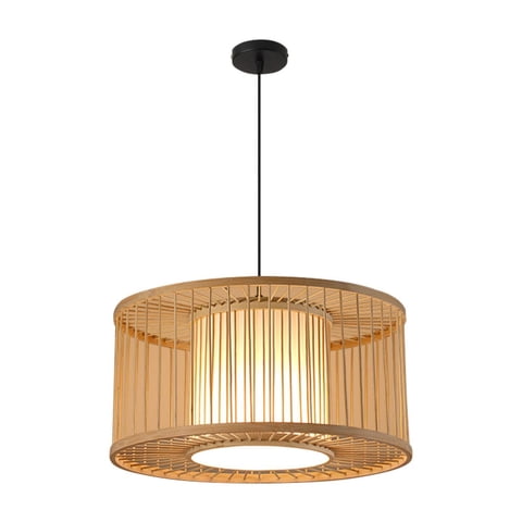 Ioensy - Lámpara Colgante Tejida De Bambú, Luz De Techo De Tejido Rústico Para Cocina, Porche, Hotel, Estilo H