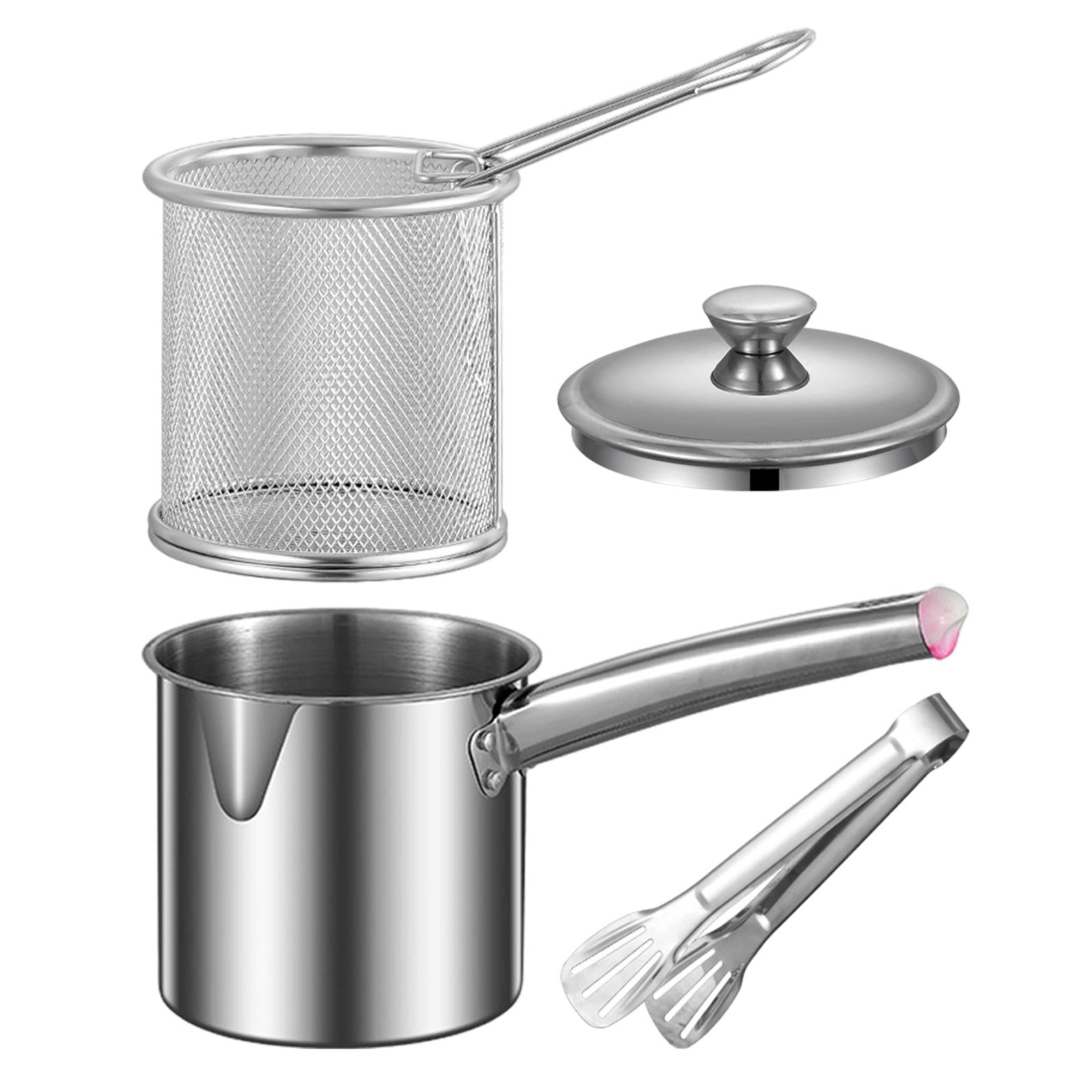 Bothyi - Olla Para Freidora, Cesta De Red Con Tapa, Freidora De Aceite Universal, Olla Para Freír, Estilo D