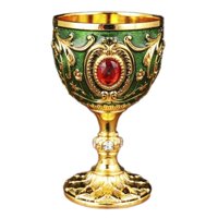 Bothyi - Copa Medieval Vintage Hecha A Mano Grabada Boda Novedad Decoración Verde
