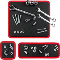 Xusx111 - 3-Piece Magnetic Tool Parts Mat And Telescoping Magnetic Pickup Tool, Flexible Magnetic Tool Holder Pad W/ Built-In-Magnets Pull Force Extendable Magnet For Mechanic Wrench Screw Bolt