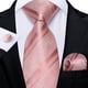 thumbnail image 2 of Corbata Rosada hombre seda con paño y colleras Modelo Oro Rosa, 2 of 6