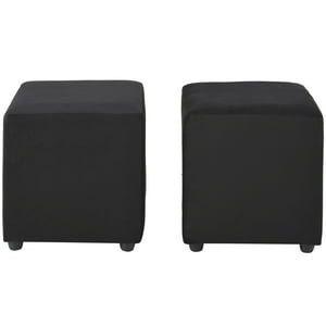 Bodevir - Set Pouf Cali 1C Felpa 30 Negro