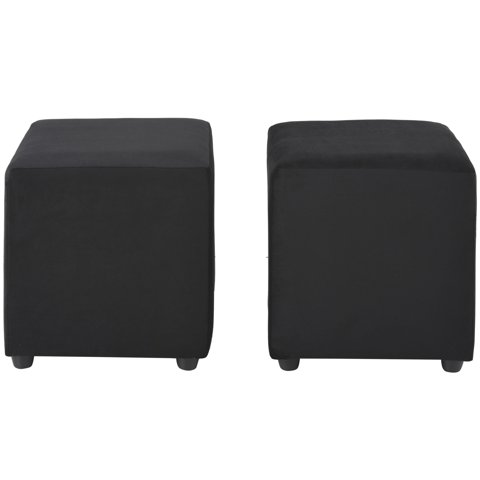 Bodevir - Set Pouf Cali 1C Felpa 30 Negro