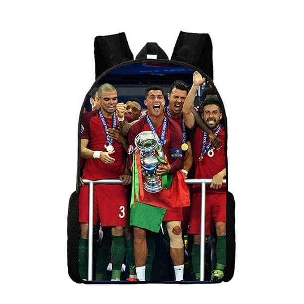 Ronaldo Wallpaper Cr7 Backpack Boys and Girls School Bag Children's School Bag Cartoon Children's Backpack Pen Bag Birthday Gift
